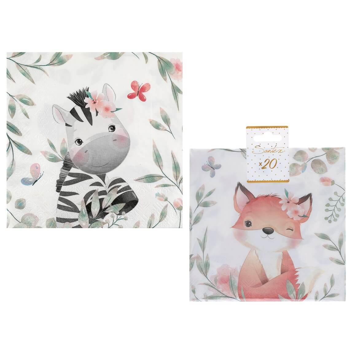 7570 serviette de table anniversaire enfant animaux
