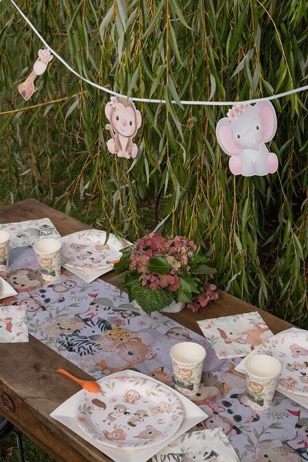 7571 decoration de salle anniversaire enfants animaux explorateur