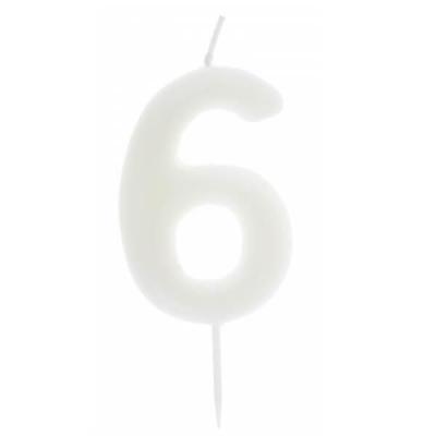 7578 bougie gateau anniversaire chiffre 6 phosphorescente