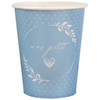 7621 gobelet carton bleu fete bapteme naissance baby shower mon petit coeur