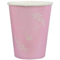 7621 gobelet carton rose fete bapteme naissance baby shower mon petit coeur