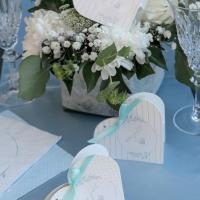 7626 contenant boite bleu ciel blanc gourmandise dragee bapteme naissance baby shower naissance