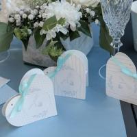 7626 contenant boite bleu ciel et blanc gourmandises dragees bapteme naissance baby shower naissance