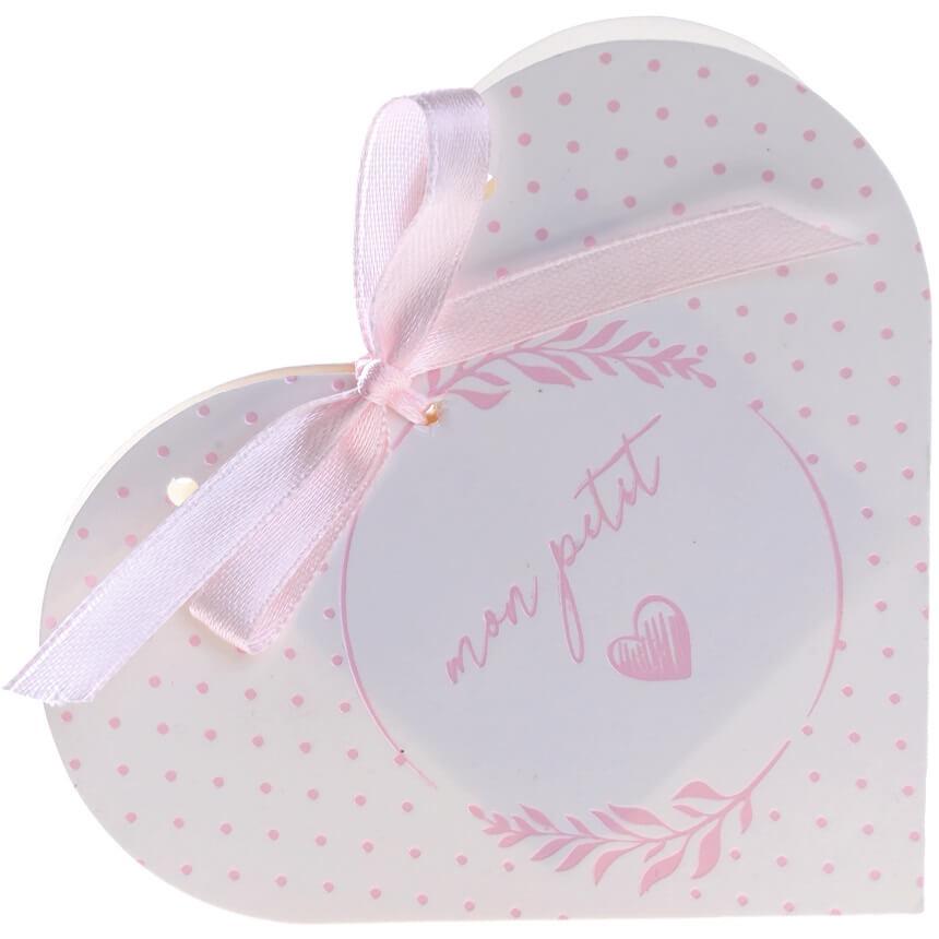 7626 contenant boite rose et blanc gourmandise dragee bapteme naissance baby shower naissance