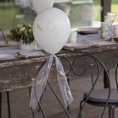 7637 ruban large communion blanc dore or metallique