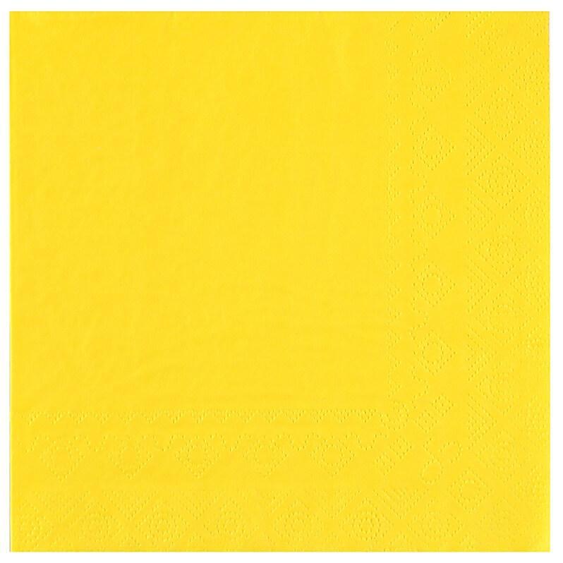 7641 serviette cocktail papier 3 plis jaune
