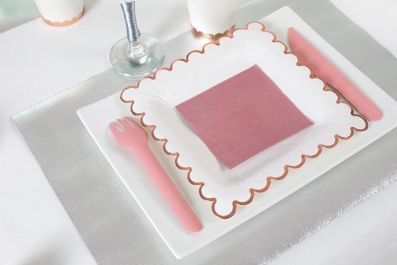 7641 serviette cocktail papier rose gold