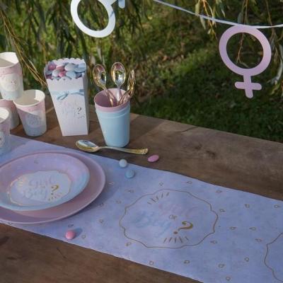 7654 decoration chemin de table gender reveal boy or girl fille garcon