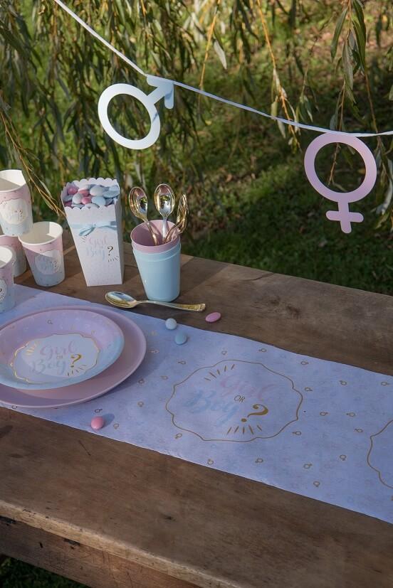 7654 decoration chemin de table gender reveal boy girl fille garcon