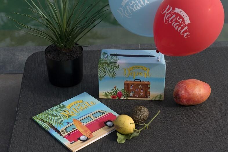 7672 tirelire urne valise fete vive la retraite