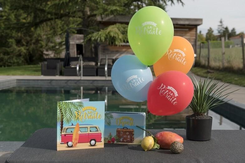 7672 tirelire urne valise vive la retraite multicolore