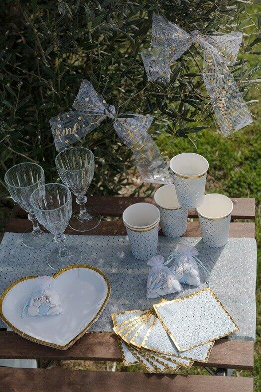 7675 bobine ruban tulle bapteme blanc et dore or 1