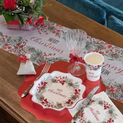 7684 gobelet noel merry christmas rouge champetre nature