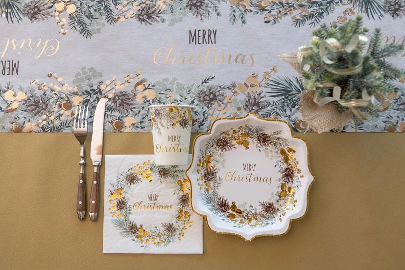 7684 gobelet noel merry christmas dore or champetre nature