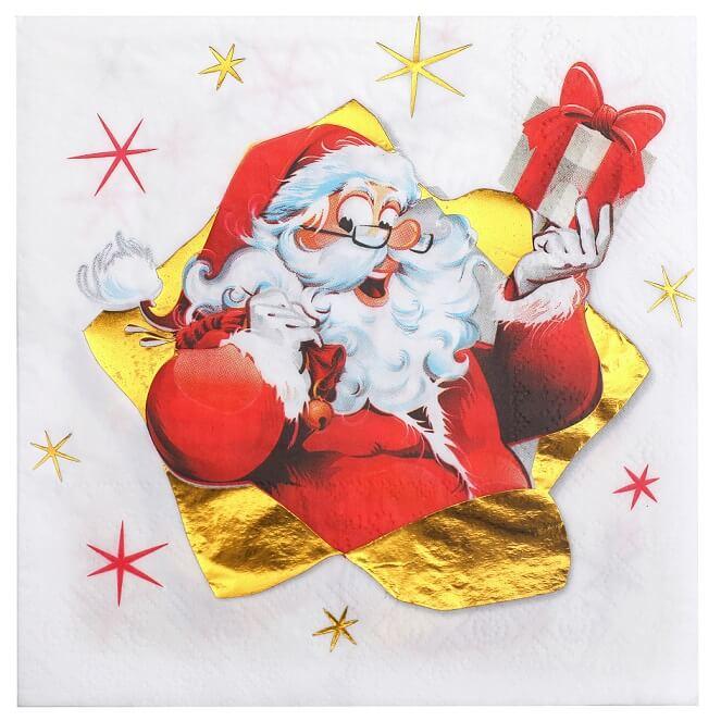 7689 serviette de table pere noel