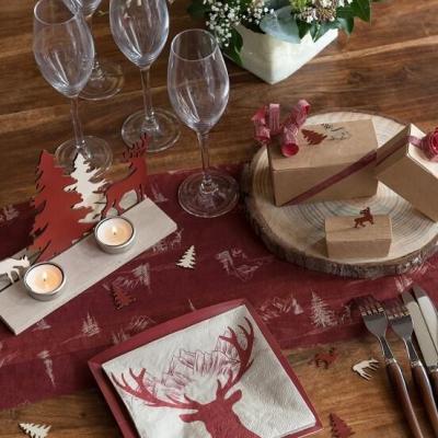 7709 decoration tabe noel bois a parsemer