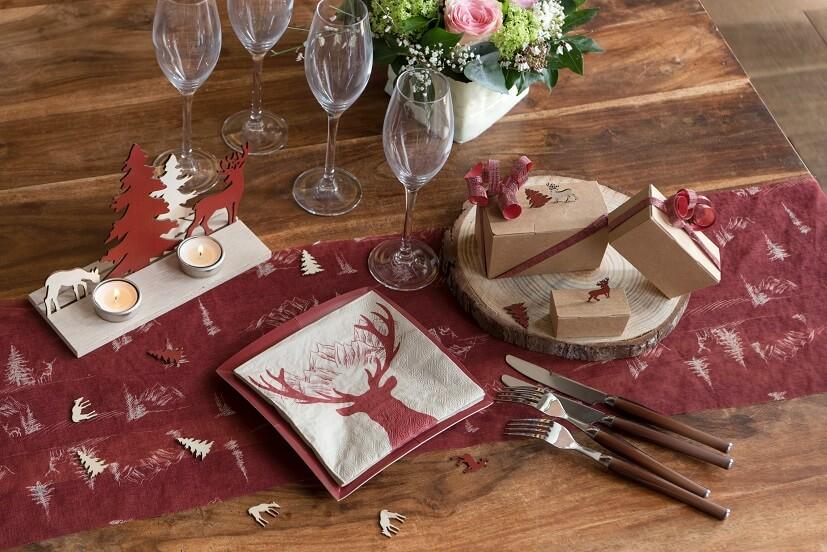 7709 decoration tabe noel bois a parsemer