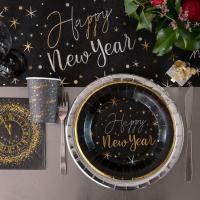 7712 decoration nouvel an bonne annee avec gobelet noir dore or