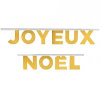7732 banderole joyeux noel dore or metallique