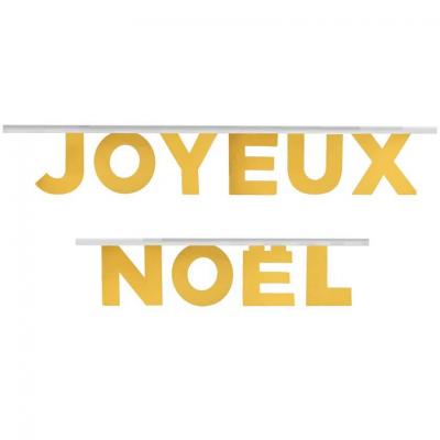 Banderole lettre Joyeux Noël en doré or métallique de 250cm (x1) REF/7732