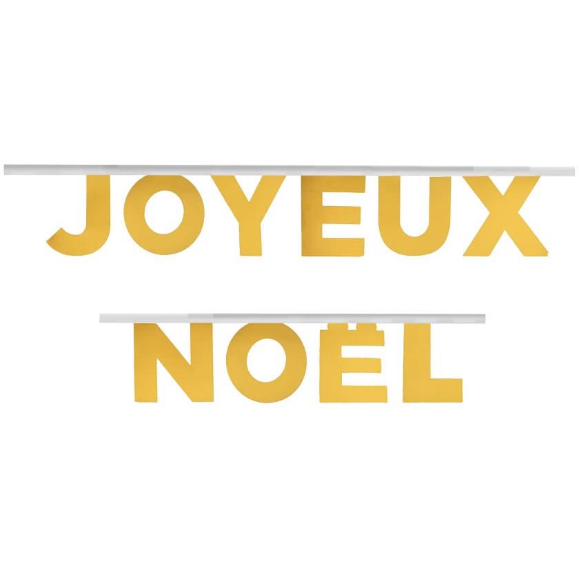 7732 banderole joyeux noel dore or metallique