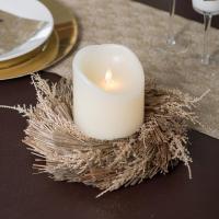 7736 decoration elegante couronne bois centre de table