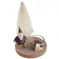 7743 porte bougie sapin et pere noel