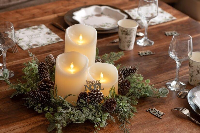 7756 decoration couronne noel feuillage pomme de pin