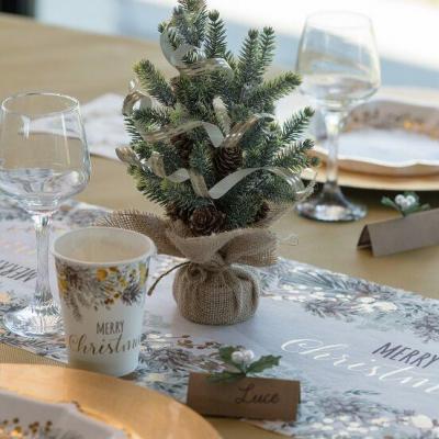 7759 decoration centre de table sapin pot