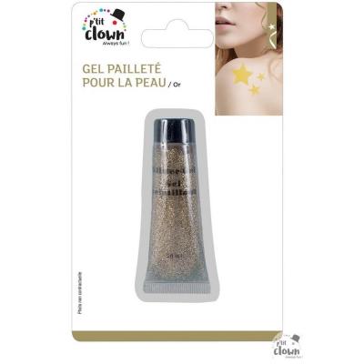 Maquillage: 1 tube de gel pailleté doré or pour la peau 20 ml REF/77701