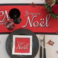 7784 confettis de table en bois rouge noel