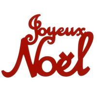 7784 decoration de table en bois rouge joyeux noel