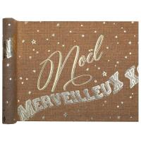 7794 chemin de table coton merveilleux noel dore or