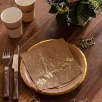 7795 decoration serviette de table noel merveileux kraft et dore or metallique