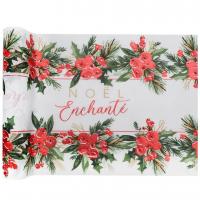 7798 chemin de table noel enchante rouge nature champetre