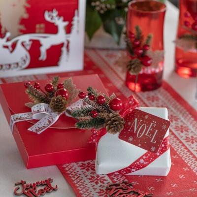 7816 decoration de table noel branche enneigee