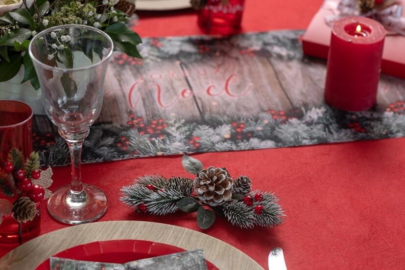 7816 decoration de table noel branche enneigee