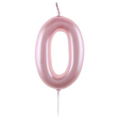 7859 bougie anniversaire rose chiffre 0