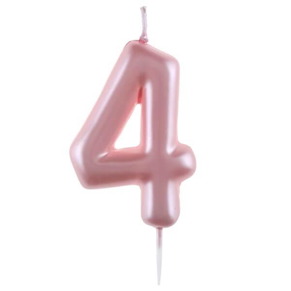 7859 bougie anniversaire rose chiffre 4