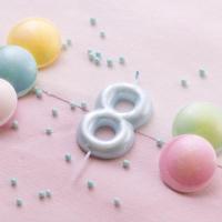 7860 decoration gateau anniversaire bougie bleu nacre 8 ans