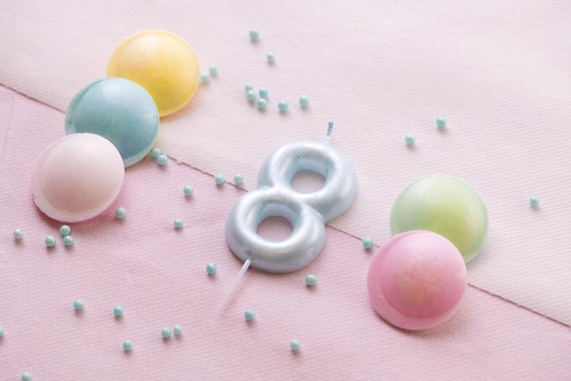 7860 decoration gateau anniversaire bougie bleu nacre 8 ans