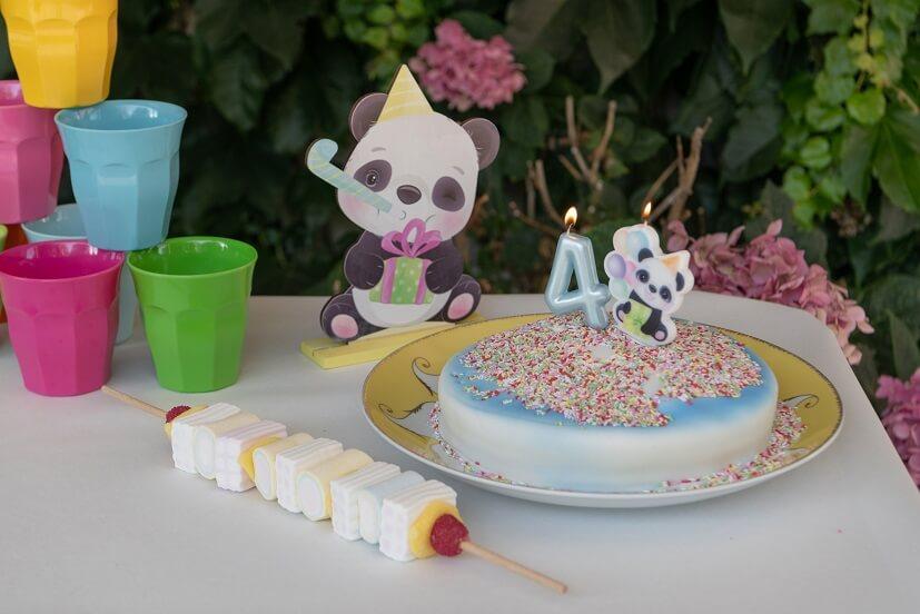 7860 decoration gateaux bougie anniversaire bleu ciel chiffre 4