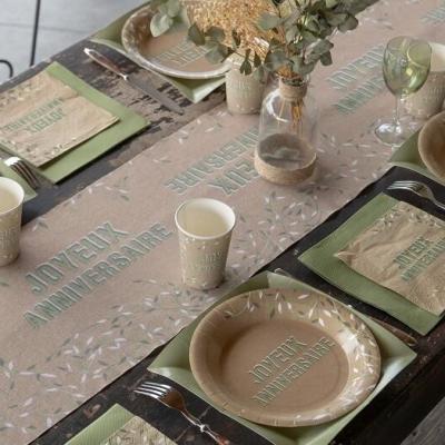 7862 gobelet carton joyeux anniversaire theme nature champetre