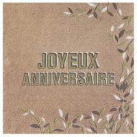 7863 serviette de table papier fete joyeux anniversaire nature champetre