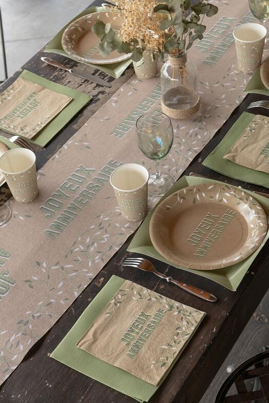 7864 decoration chemin de table fete anniversaire nature champetre