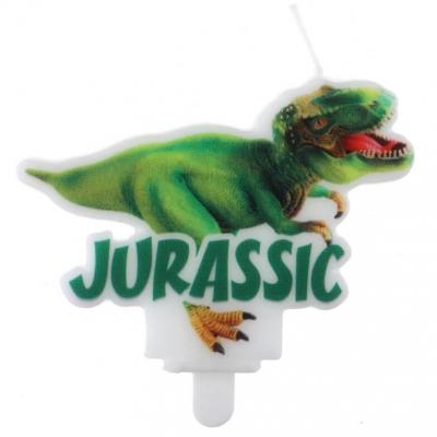 1 Bougie Dinosaure Jurassic T-Rex REF/7866 Pour décoration gâteau d'anniversaire enfant.