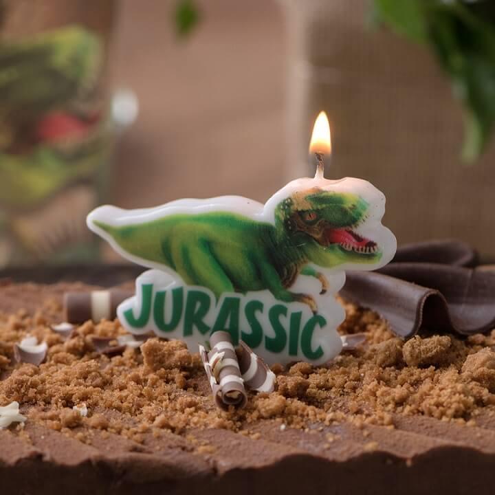 Bougie d'anniversaire Dinosaure 7cm comme décoration de gâteau