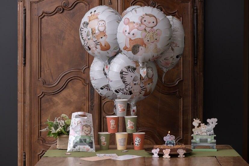 7877 decoration ballon aluminium animaux explorateur fete anniversaire enfant