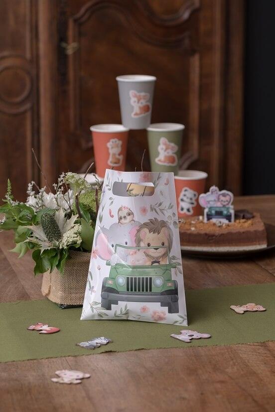 7878 sac sachet bonbon fete anniversaire enfant animaux explorateur
