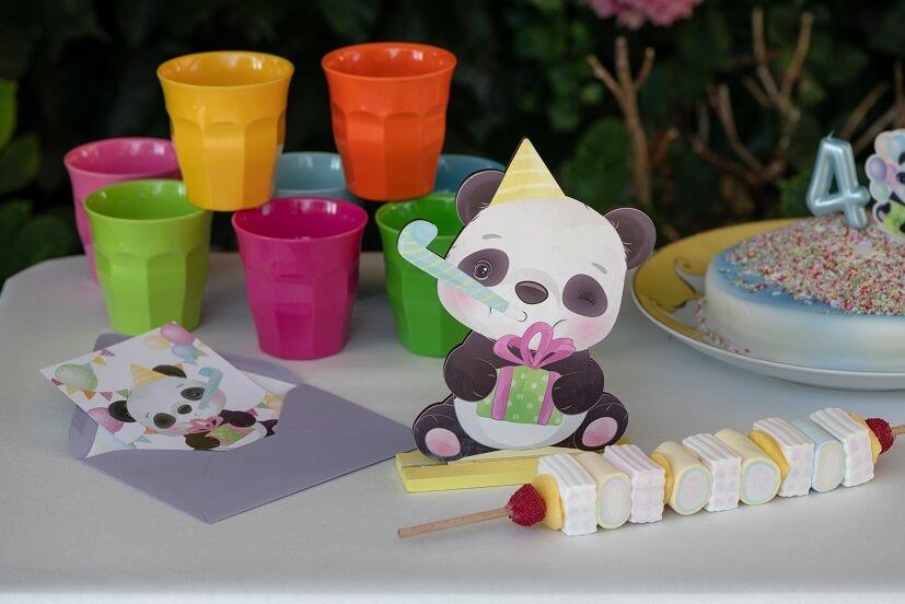 7890 centre de table decoratif en bois panda fete anniversaire bapteme baby shower
